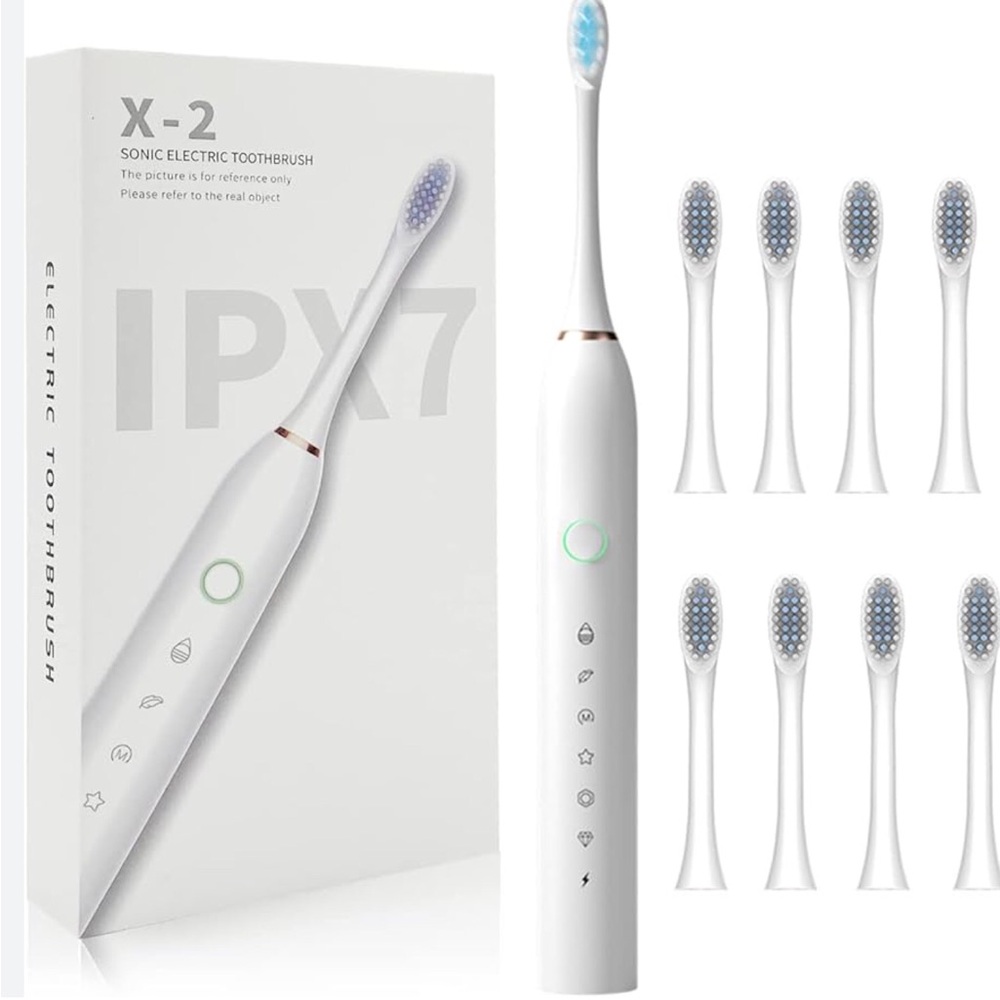 Electric Toothbrush with Replacement Heads Attachments Whitening